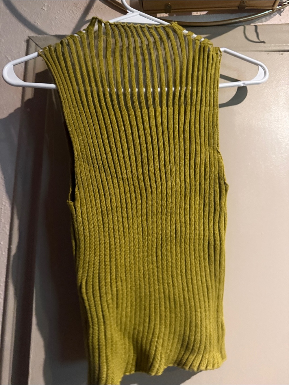 Cider Olive Green Ribbed Sleeveless Top